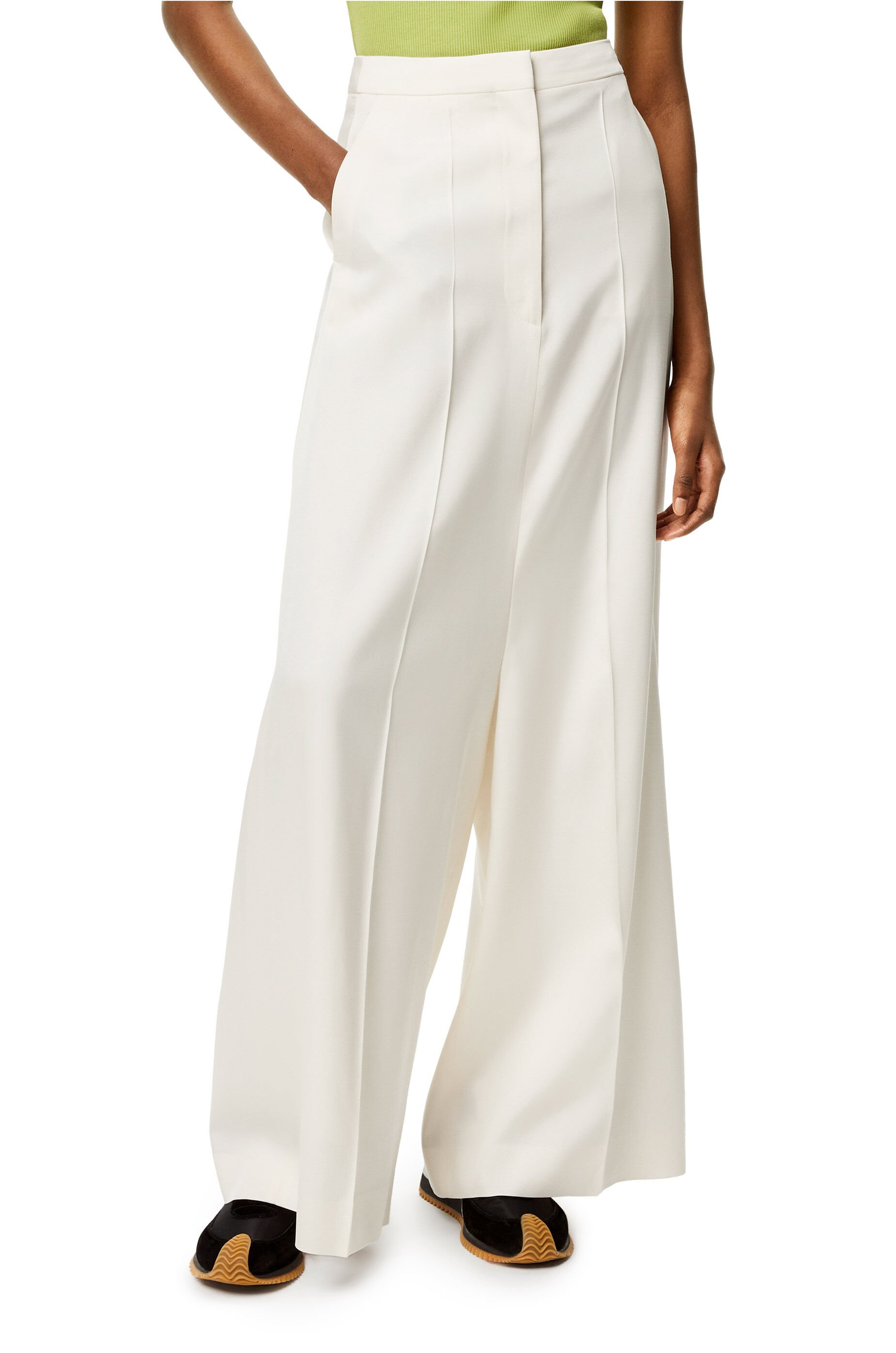 Luxury Tailored trousers in wool and silk for Women LOEWE Women Clothing Pants Formal Pants 