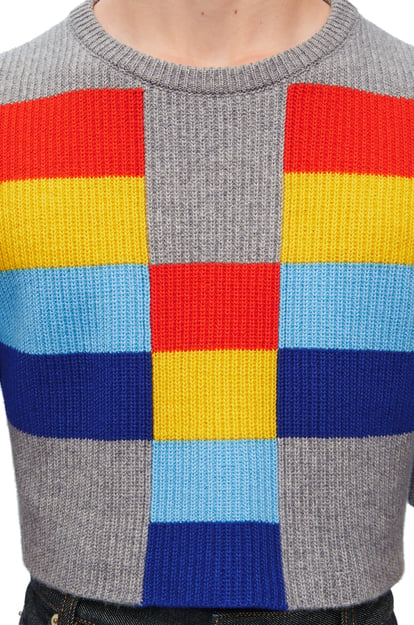 LOEWE Cropped sweater in wool 灰色/多色 plp_rd