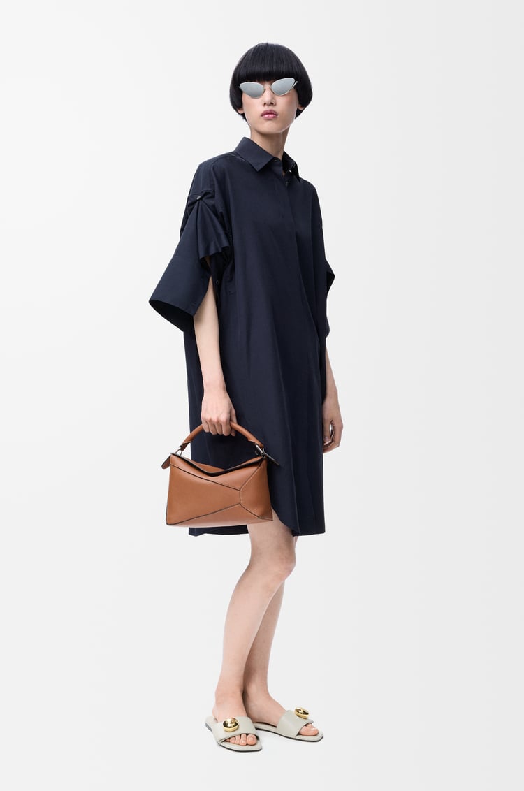 LOEWE Shirt dress in cotton Navy Blue