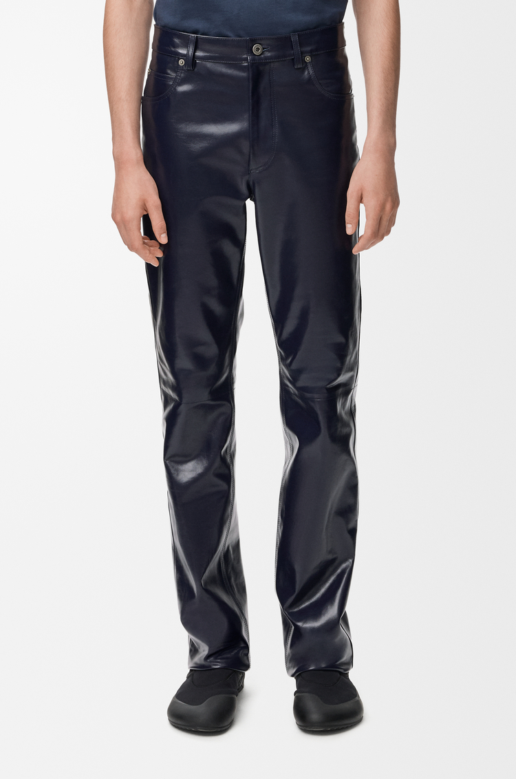 LOEWE Hose aus Nappa-Kalbsleder Marineblau