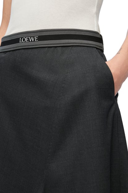 LOEWE Asymmetric skirt in wool 混色炭灰 plp_rd