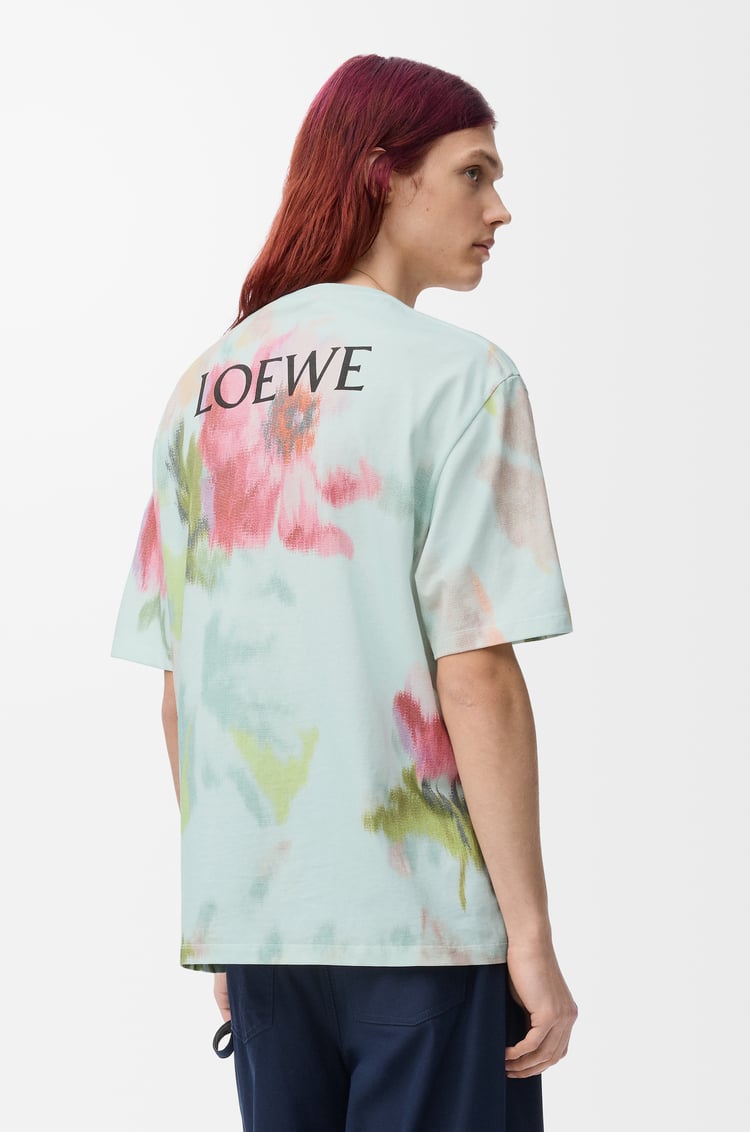 LOEWE 棉質寬鬆版型 T 恤 Light Blue/Multicolor