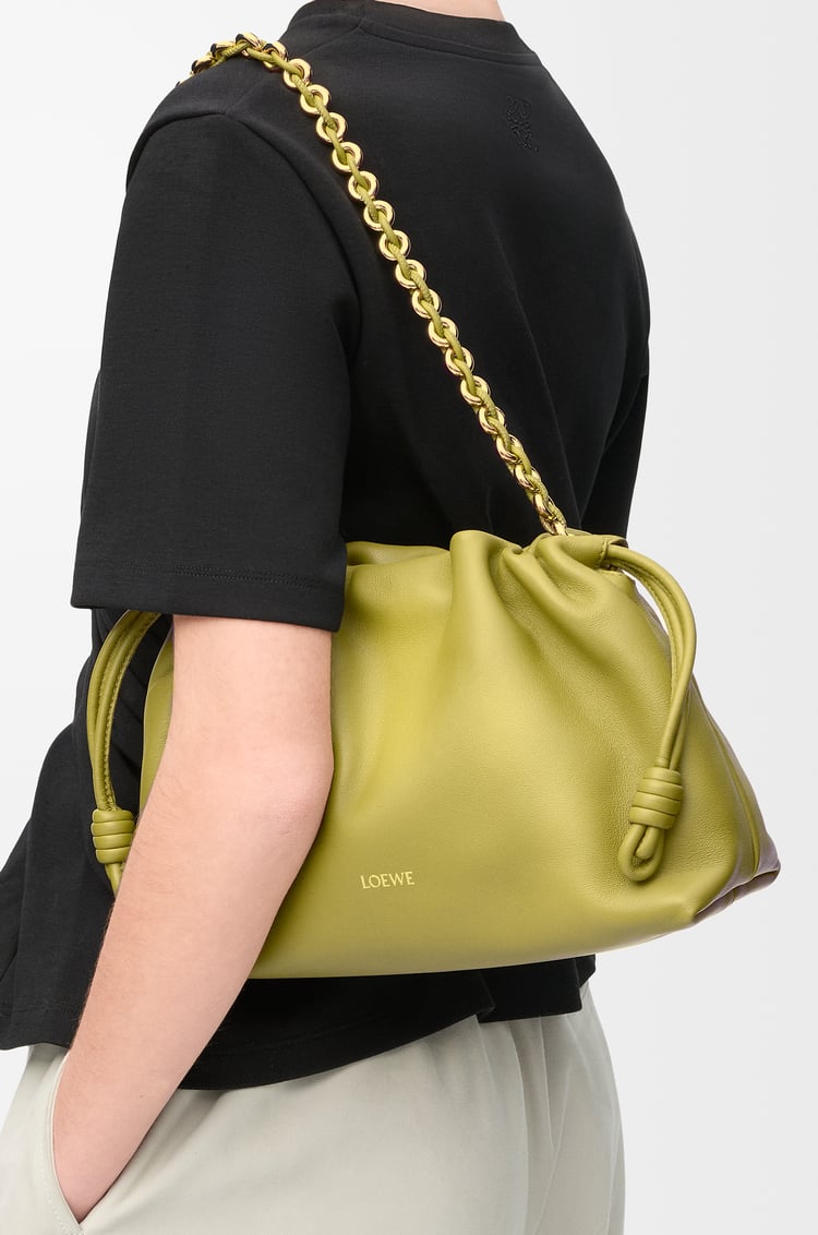 LOEWE Medium Flamenco purse in mellow nappa lambskin Light Moss