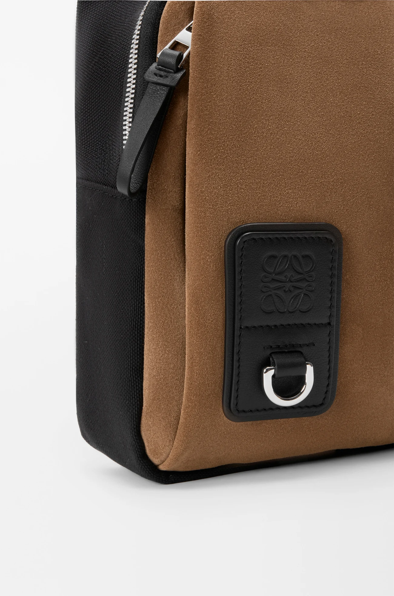 LOEWE Flex sling in canvas and suede Black/Dark Gold