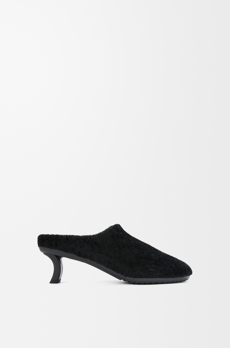 LOEWE Mules Dive en peau lainée Noir
