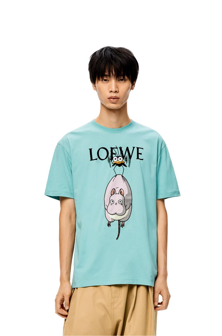 LOEWE Yu-Bird T-shirt in cotton Turquoise pdp_rd
