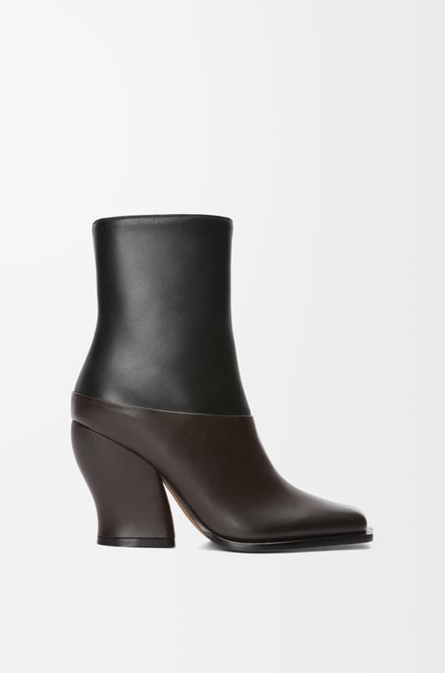 LOEWE Onda bootie in calfskin Black/Dark Brown plp_rd