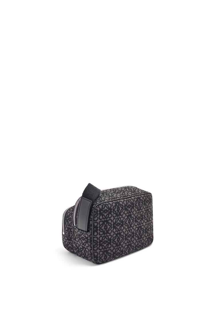 LOEWE Mini Camera bag in Anagram jacquard and calfskin Anthracite/Black