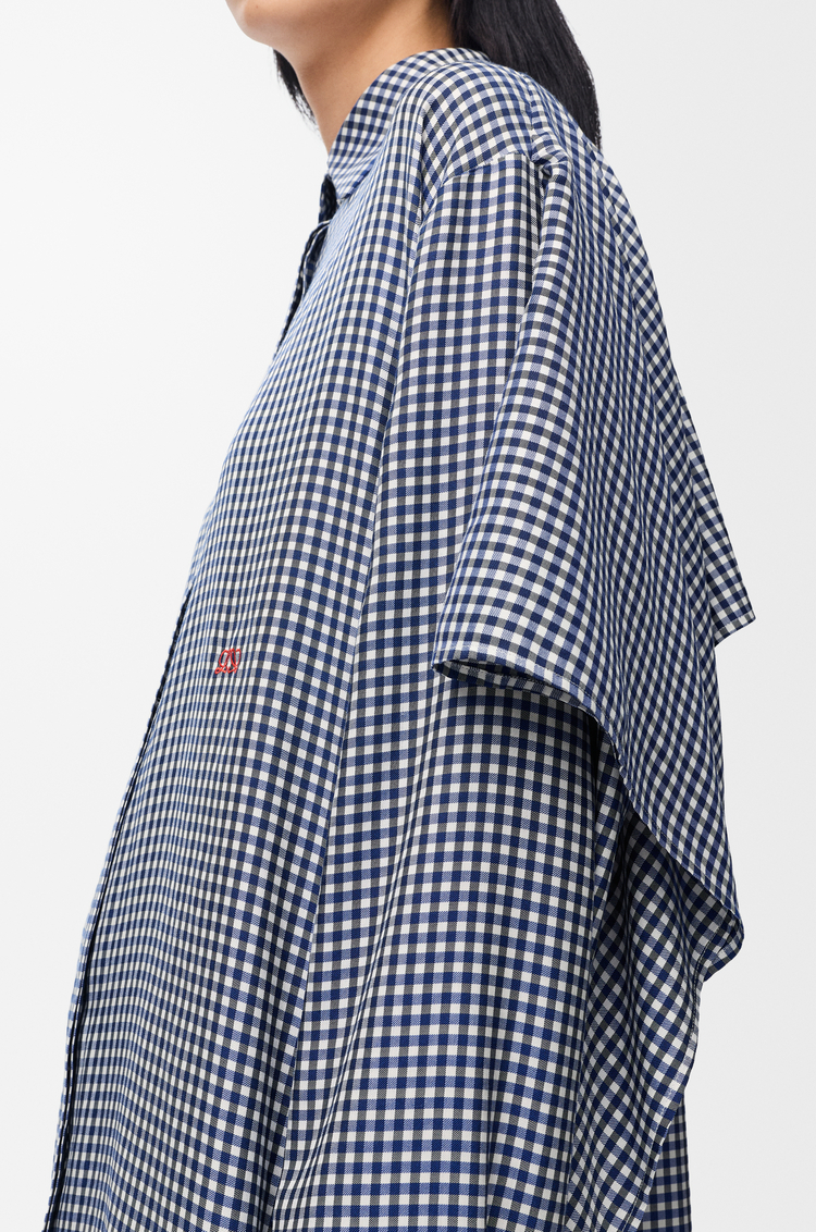 LOEWE Abito a mantella in seta Blu/Bianco