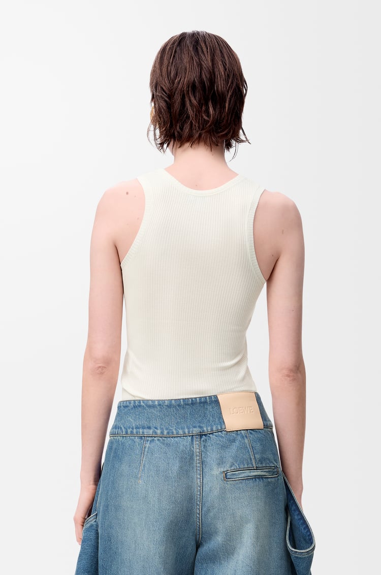 LOEWE Anagram tank top in silk Soft White
