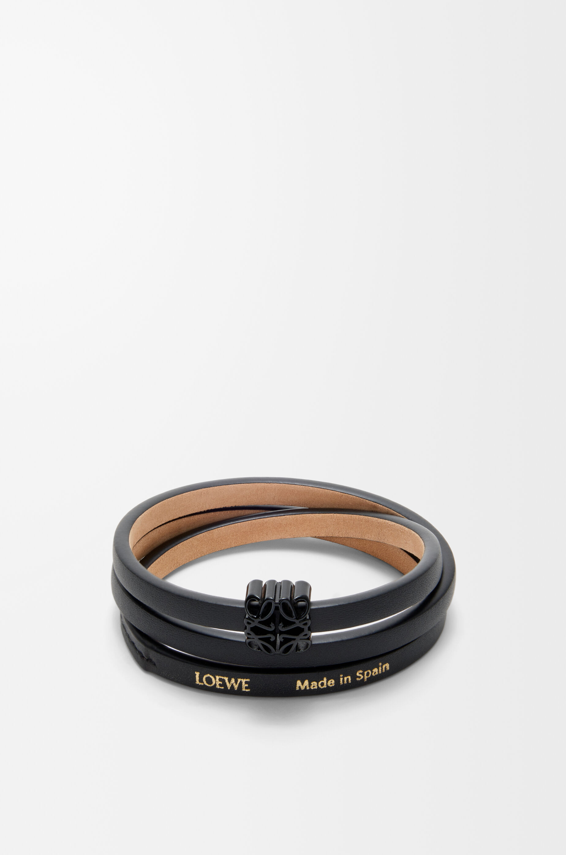 アナグラム ボンベ ツイスト ブレスレット（カーフ） ブラック - LOEWE