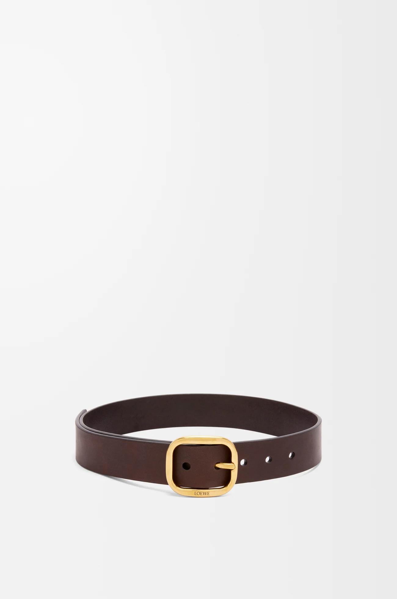 LOEWE 经典牛皮革柔软腰带  深棕色