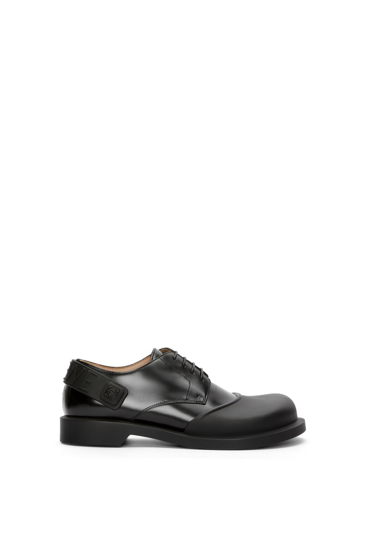 LOEWE Derby shoe in rubber and brushed-off calfskin Black