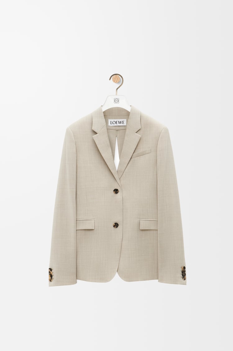 LOEWE Tailored jacket in wool Light Beige Melange