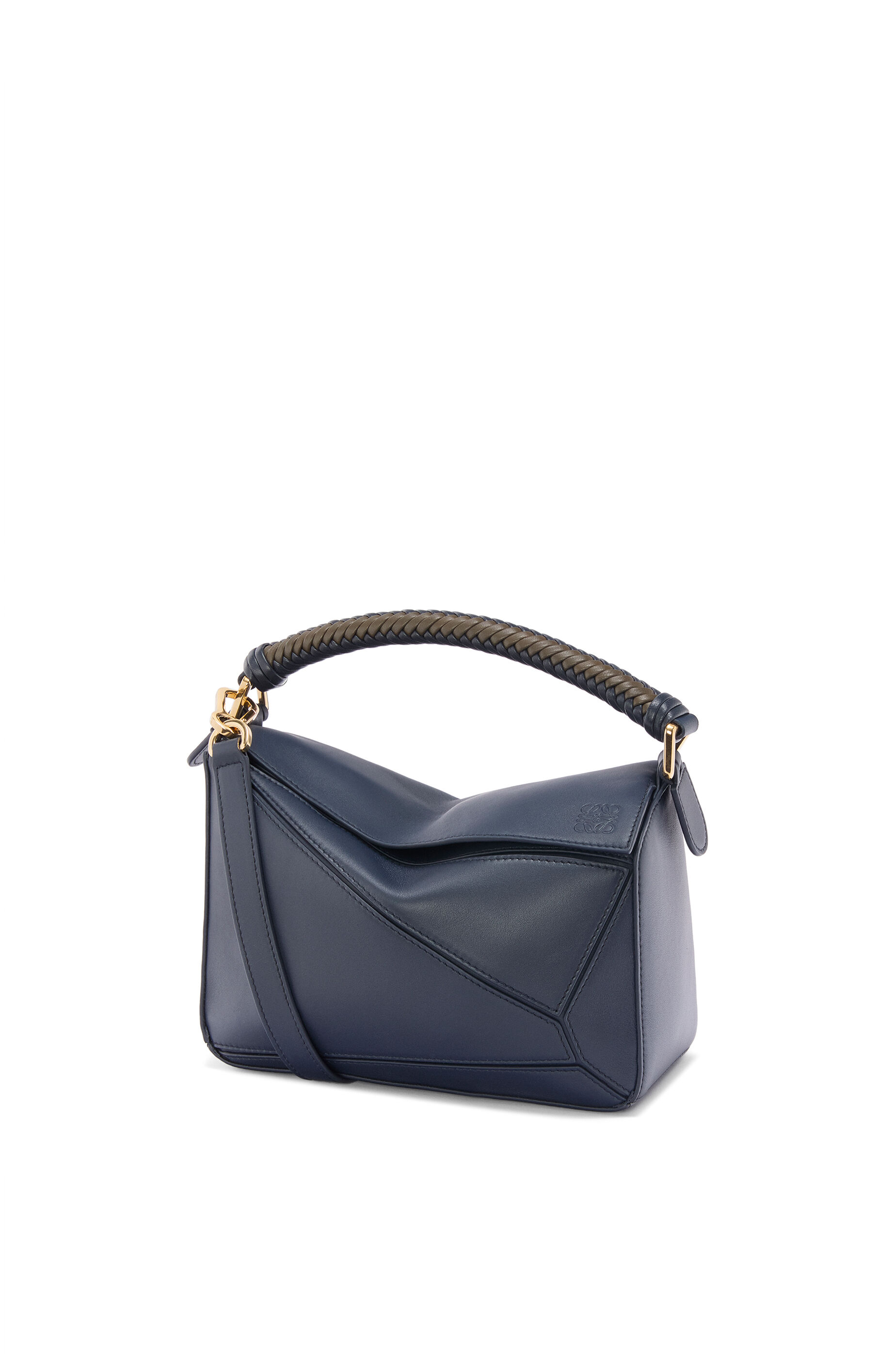Small Puzzle bag in smooth calfskin Dark Ink/Dark Khaki - LOEWE
