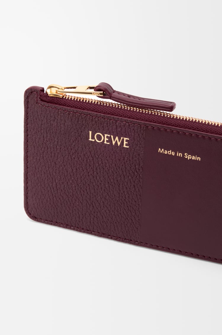 LOEWE 光滑粒面牛皮革硬币卡包 深酒红