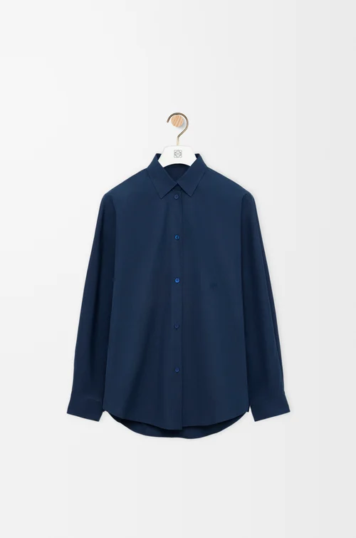 LOEWE Camisa en algodón Azul Marino