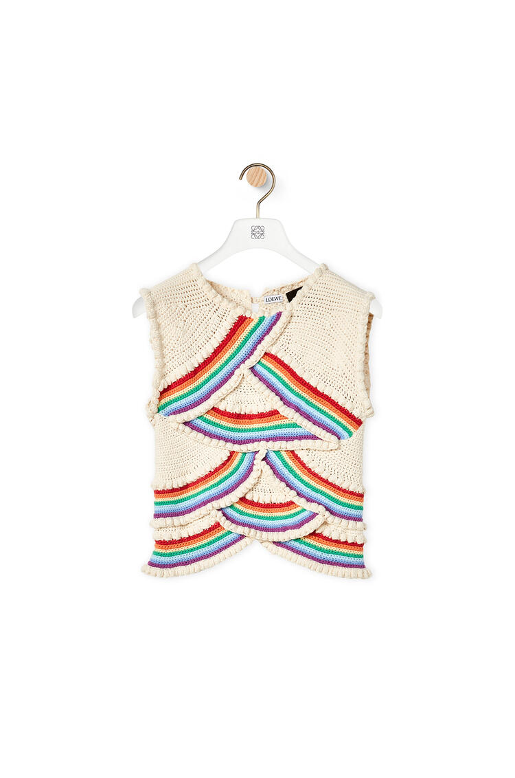 LOEWE Crochet top in cotton White/Multicolor