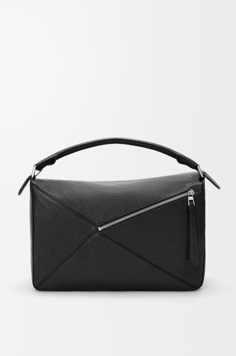 LOEWE Large Puzzle bag in supple grained calfskin Black