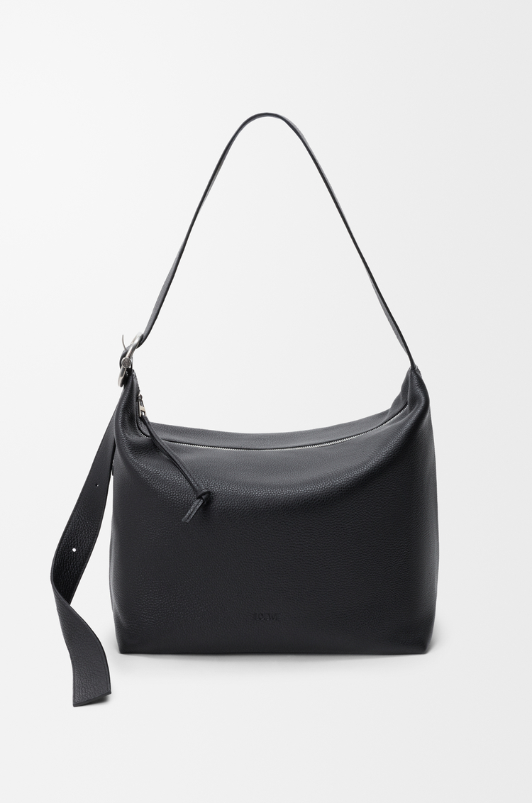 LOEWE Large Loop hobo in supple grained calfskin Black