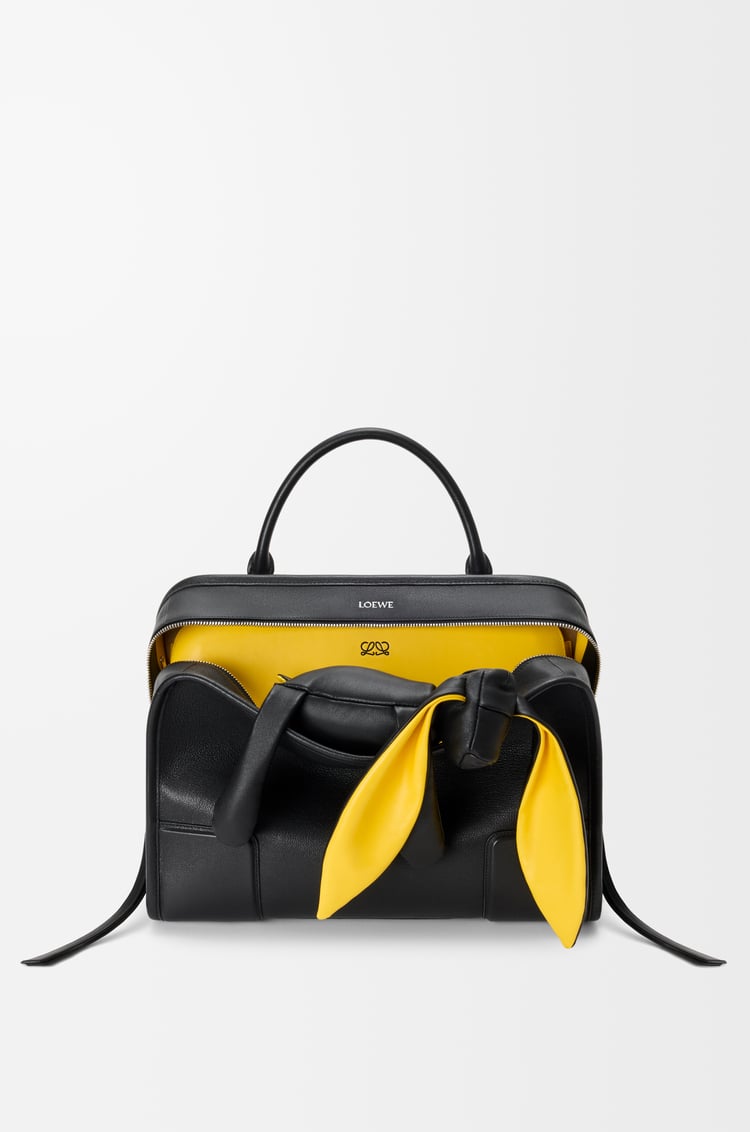 LOEWE Large Amazona 180 Lazy Dog bag in buffalino leather Black/Yellow