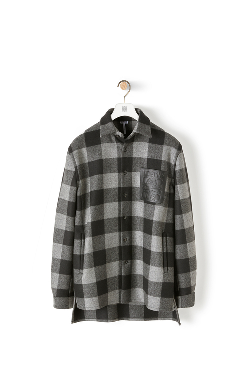 LOEWE CHECK OVERSHIRT Grey/Black