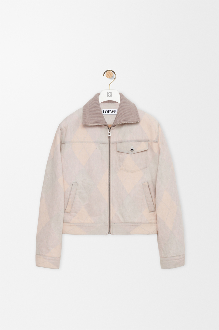 LOEWE Giacca con zip in denim Beige