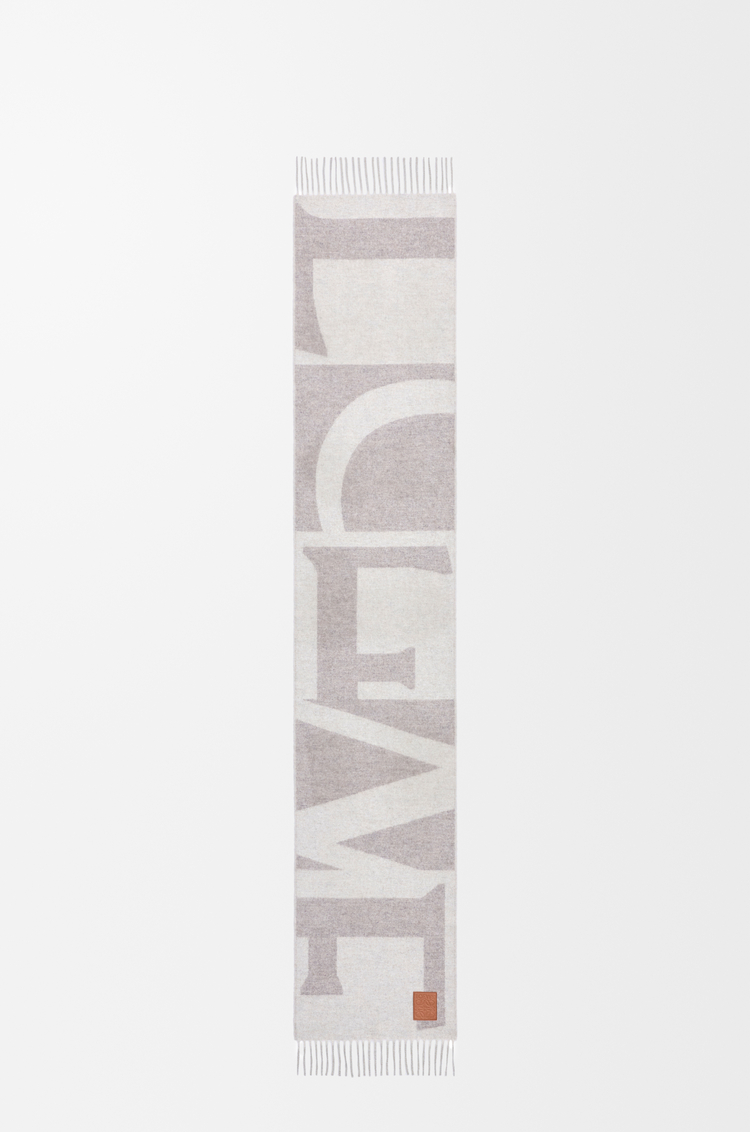 LOEWE Bufanda en cashmere Gris Claro/Piedra