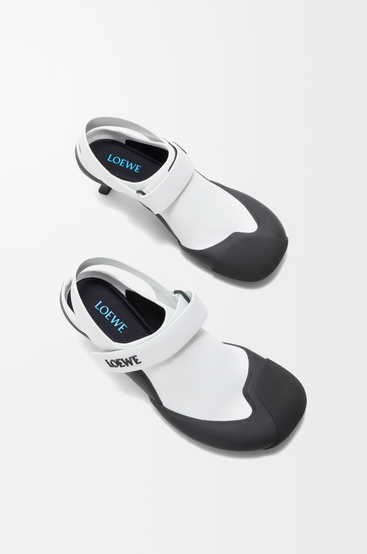 LOEWE Zapato de salón destalonado Dive en piel de ternera elástica Blanco