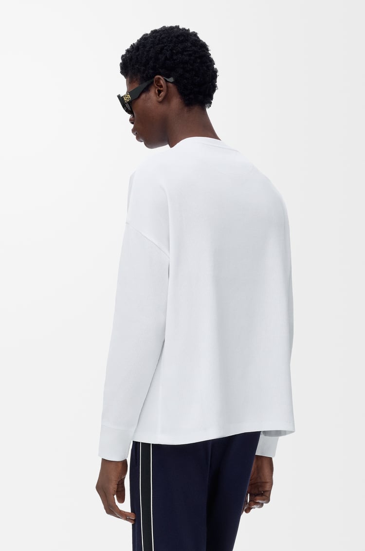 LOEWE Camiseta de manga larga de corte oversize en algodón Blanco