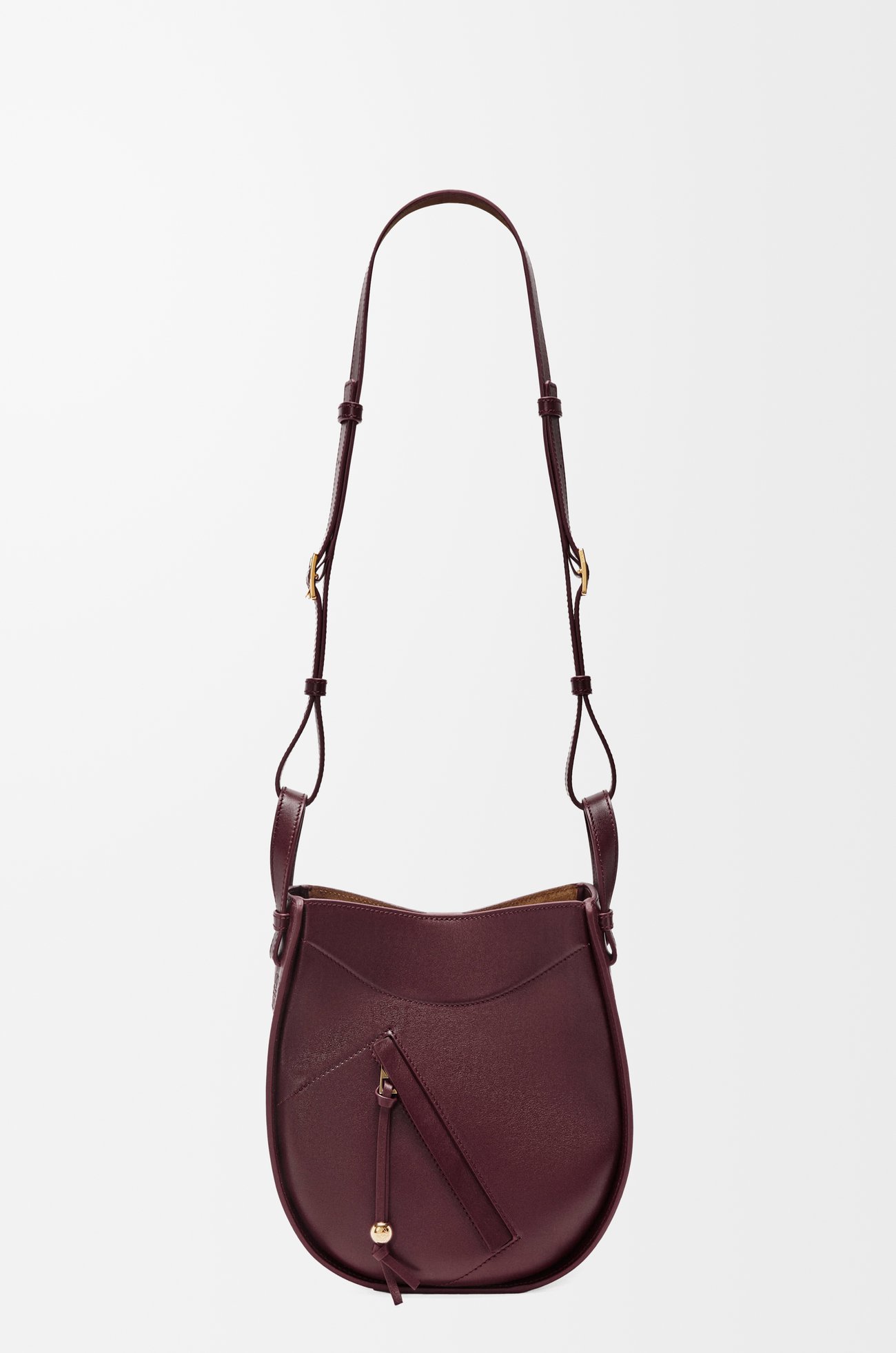 LOEWE Hammock Slice bag in shiny calfskin Dark Burgundy