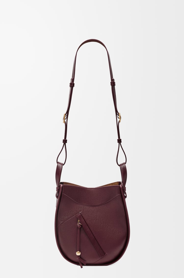 LOEWE Hammock Slice bag in shiny calfskin Dark Burgundy