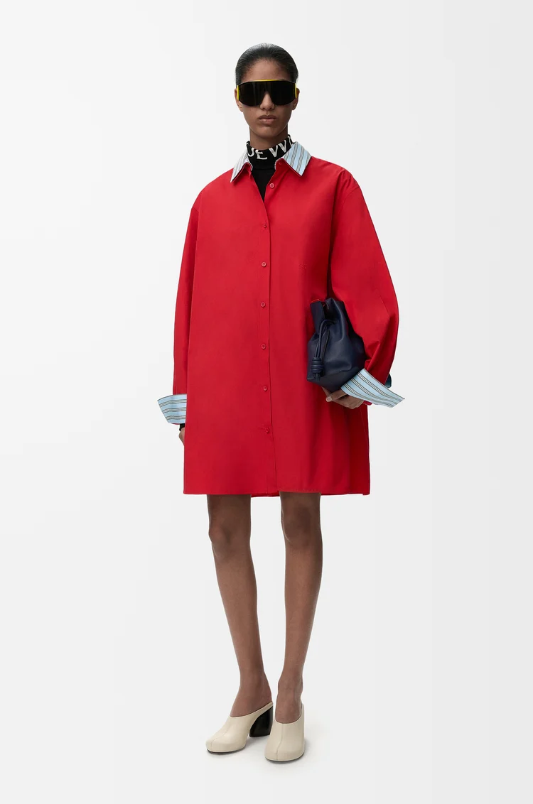 LOEWE Shirt dress in cotton Red