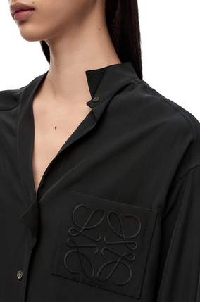 LOEWE Asymmetric shirt in silk Black