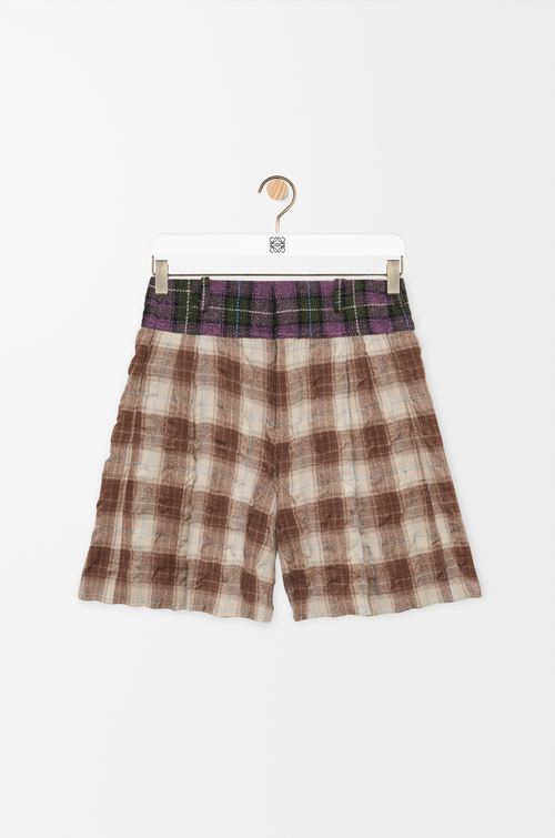 LOEWE Short en laine et coton Brown/Pink