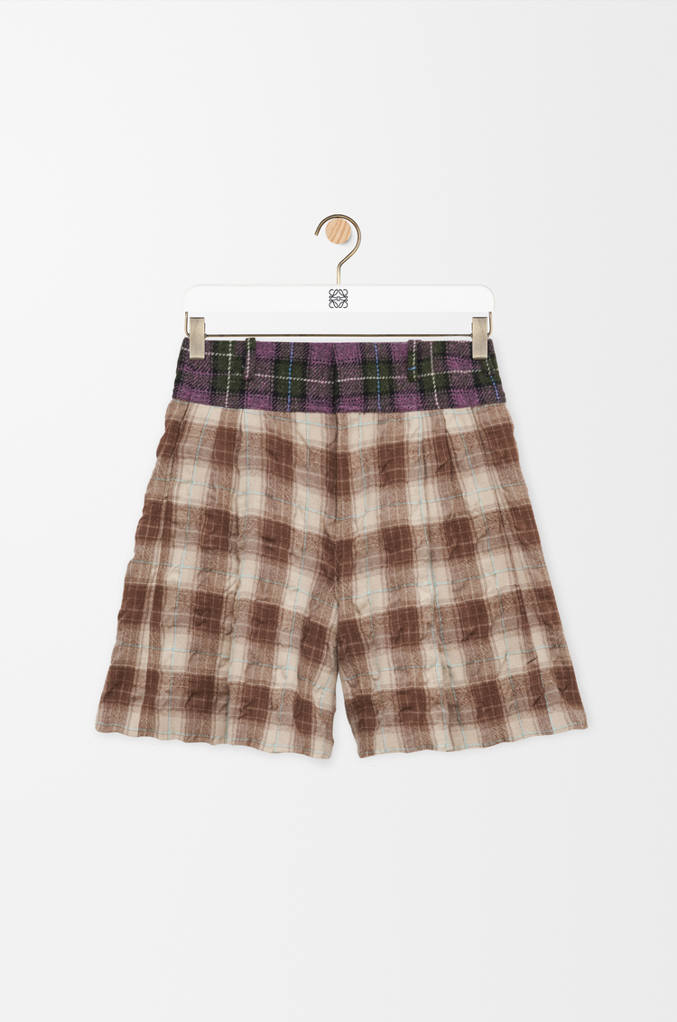 LOEWE Short en laine et coton Brown/Pink
