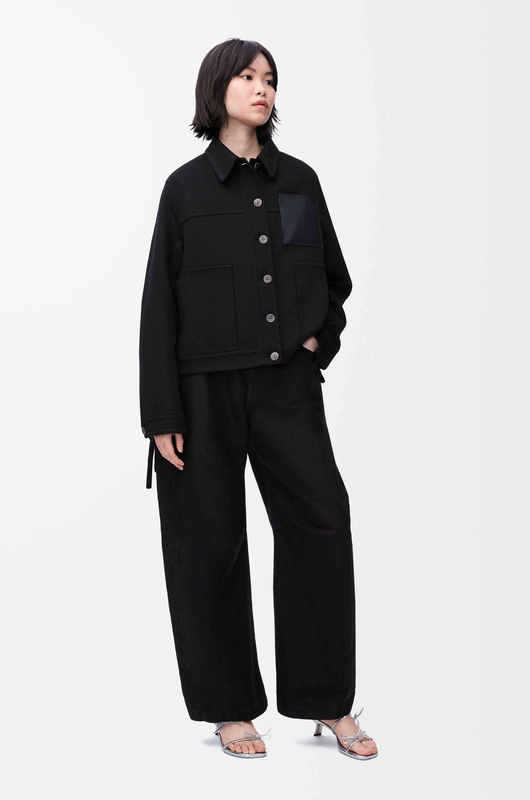 Workwear jacket in wool and cashmere Black - LOEWE Workwear jacket in wool and cashmere Black - LOEWE