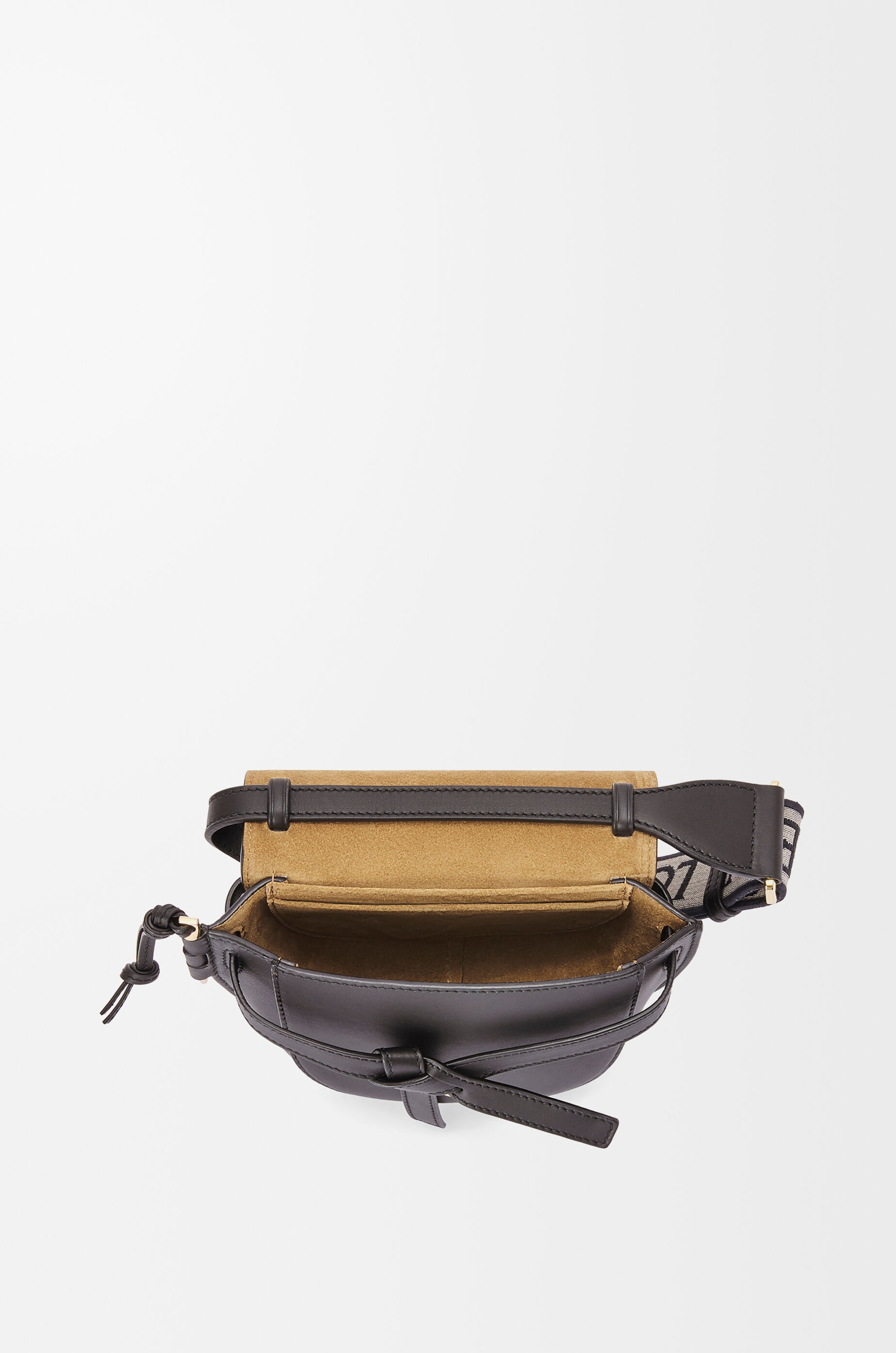 LOEWE Bolso Gate Dual mini en piel de ternera y jacquard Negro