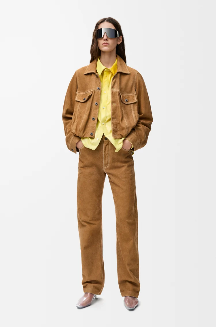 LOEWE Chaqueta en ante de piel de cabra Camel