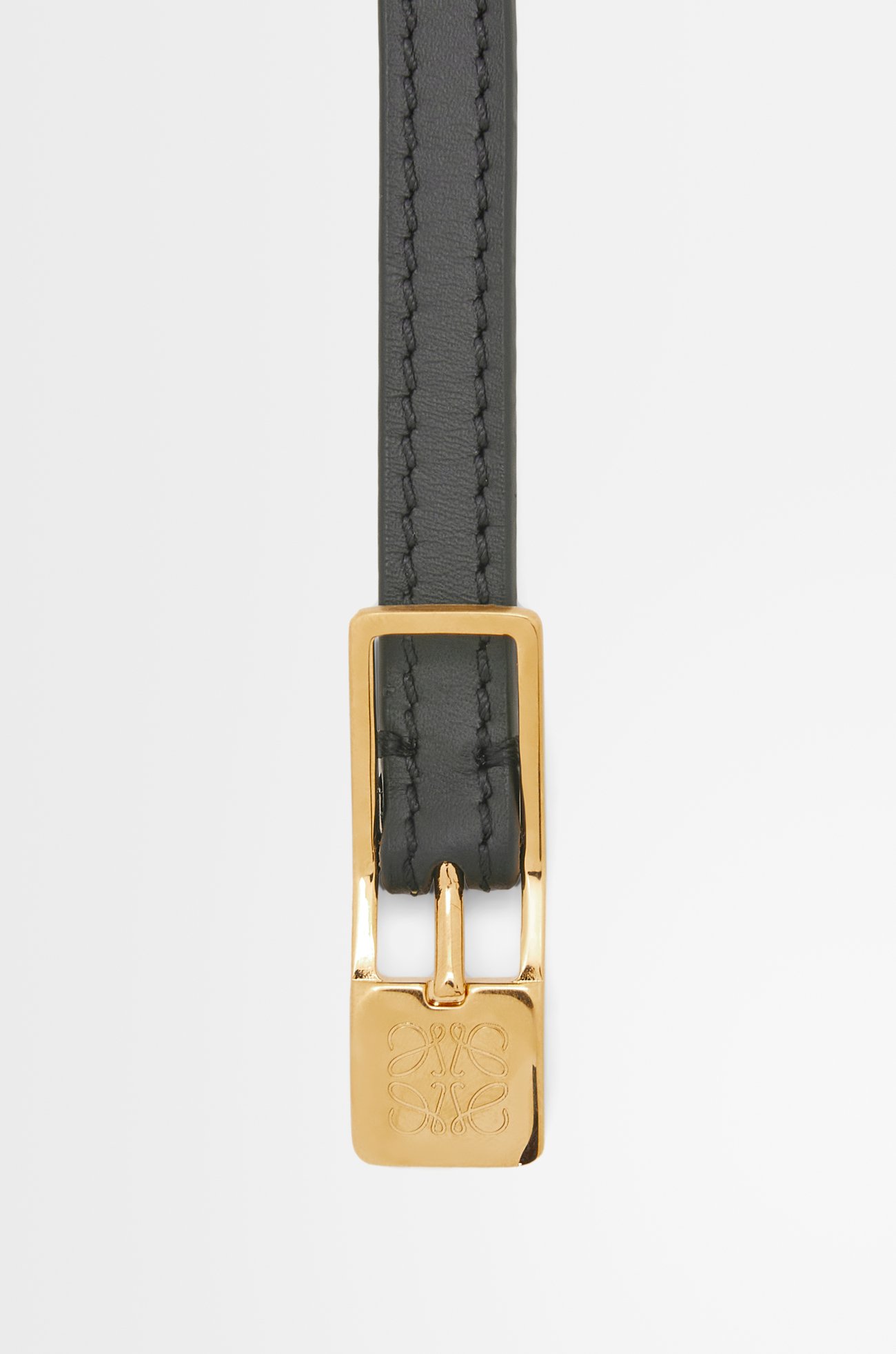 LOEWE 光滑小牛皮 Amazona 掛鎖皮帶 黑色/金色