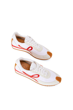 LOEWE 尼龙和绒面革流畅运动鞋 White/Red plp_rd
