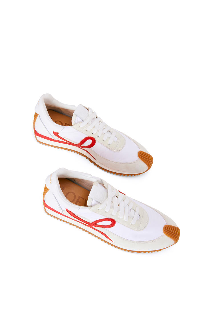 LOEWE Flow runner in nylon and suede White/Red