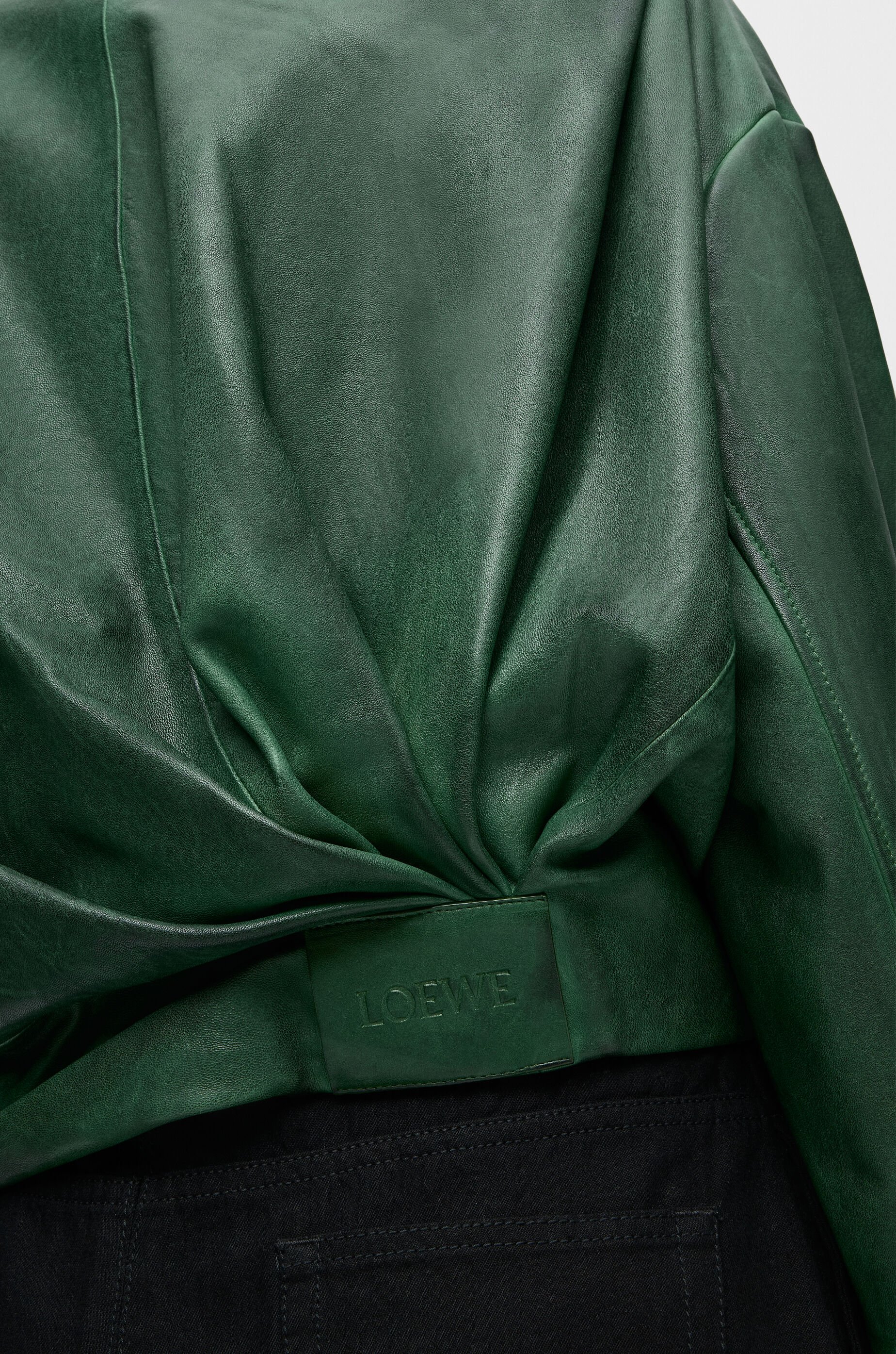 Draped jacket in nappa lambskin Green - LOEWE