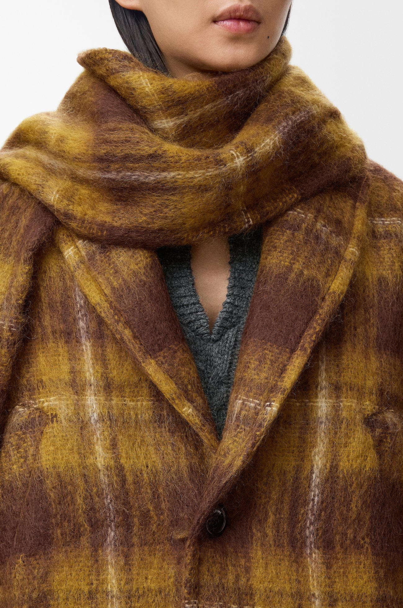 LOEWE Jacket in mohair and wool blend Yellow/Multicolor