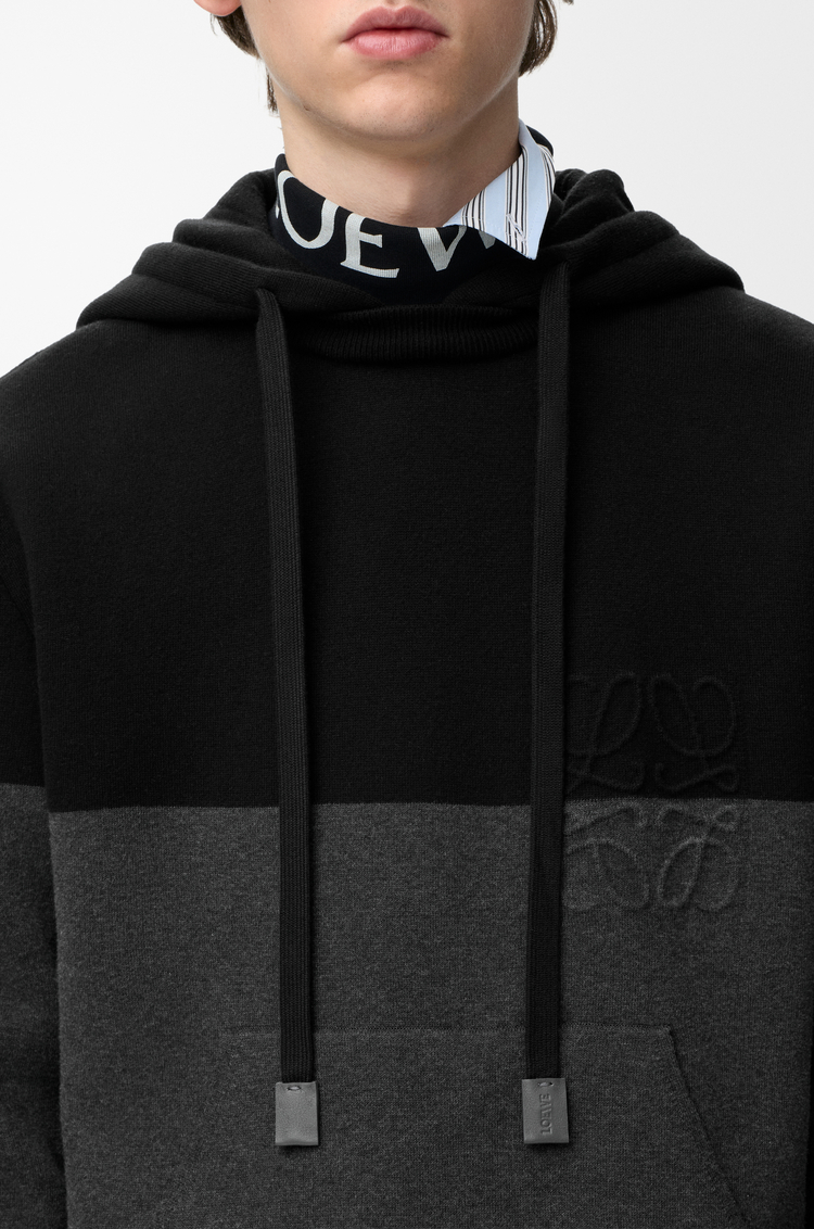 LOEWE フーディー（コットンブレンド） ブラック/ダークグレー