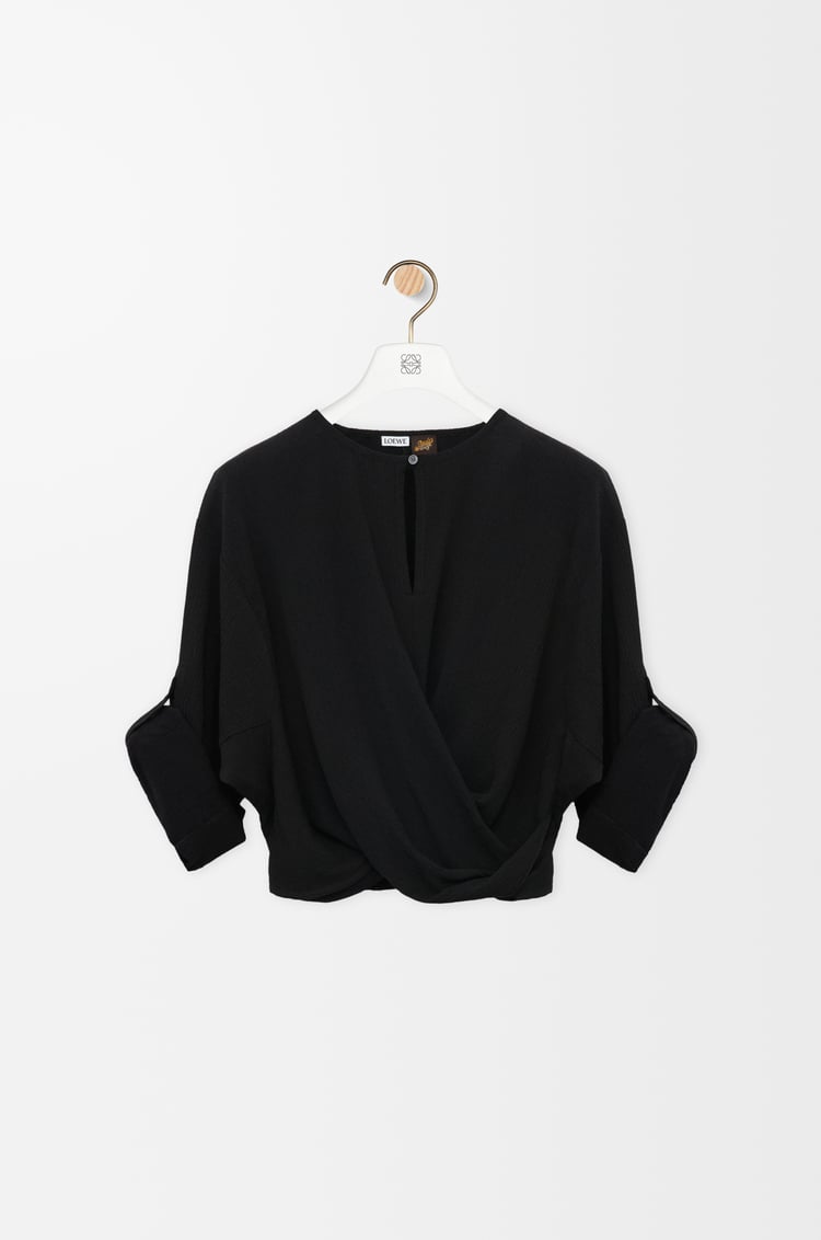 LOEWE Blusa en algodón y seda Negro