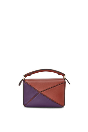LOEWE Mini Puzzle bag in classic calfskin Dark Purple/Dark Rust plp_rd