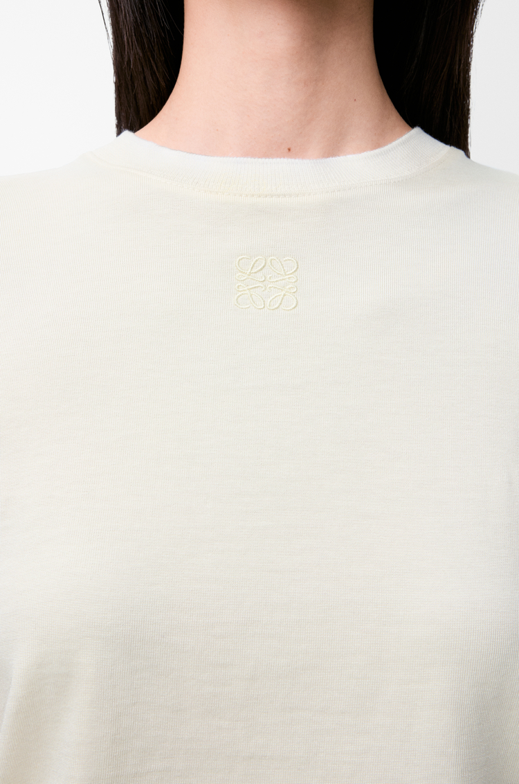 LOEWE 小廓形棉质混纺 T 恤 香草色