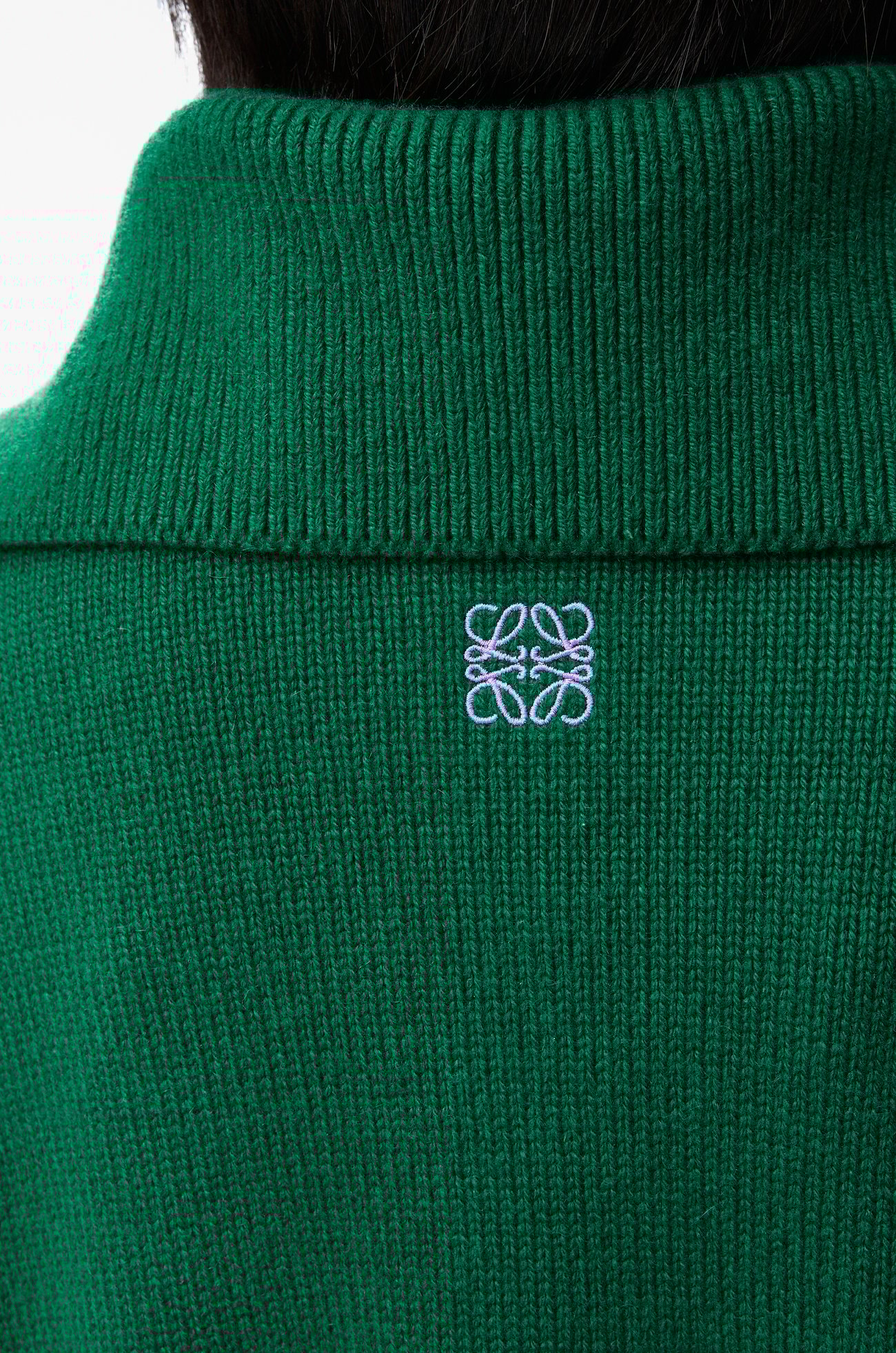 LOEWE 羊绒 Polo 毛衣 绿色