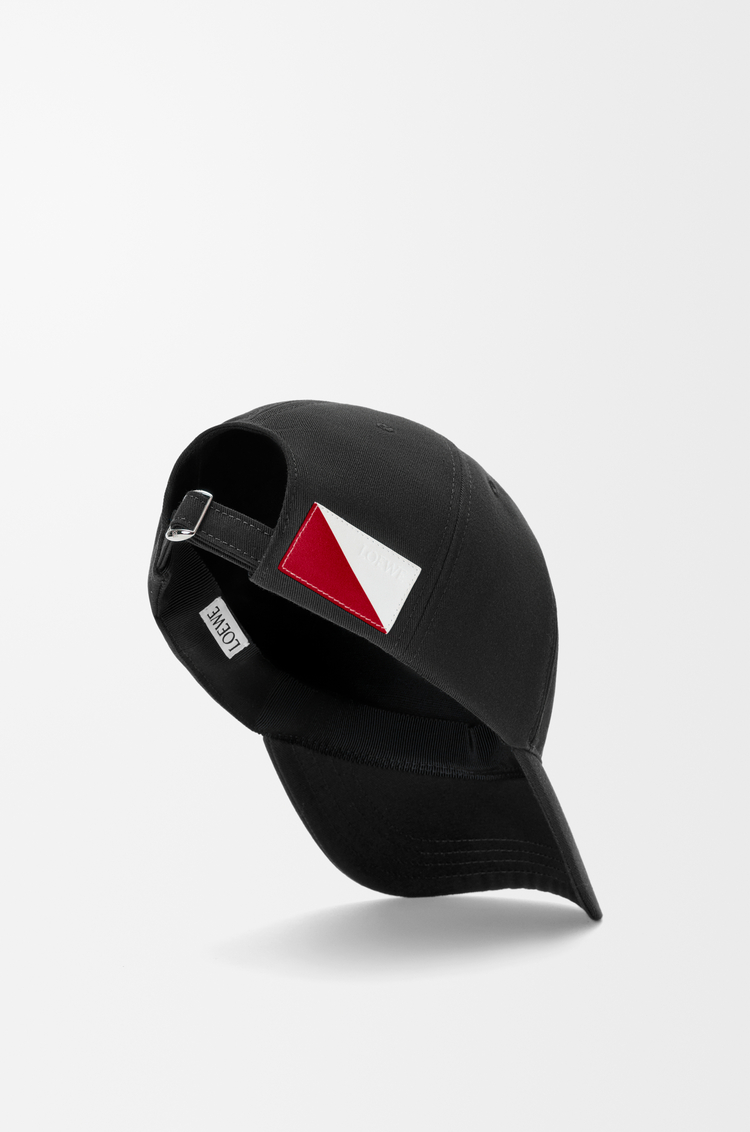 LOEWE Cappello Flag con patch in cotone Nero